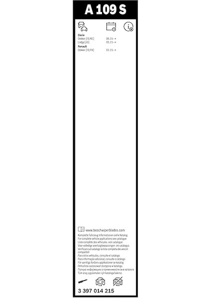 Aerotwin Silecek Seti Dacia Lodgy (2016-2022), Dacia Dokker (2016-2021) [550/400 Mm] A109S 3397014215 fırsatları