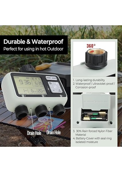 3 Bölgeli Su Zamanlayıcı, Yağmur Gecikmeli Bahçe Hortumu Zamanlayıcı, Manuel Sulama, Çim, Bahçe, Havuz Için Programlanabilir Yağmurlama Zamanlayıcısı indirimleri