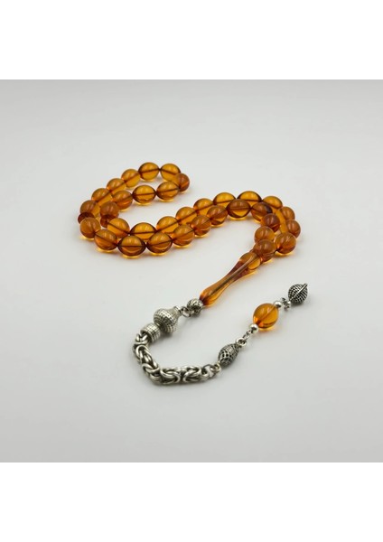 Eski Blok Zar Ateş Kehribar Gümüş Püsküllü Usta Yapımı Koleksiyonluk Tespih fiyatları