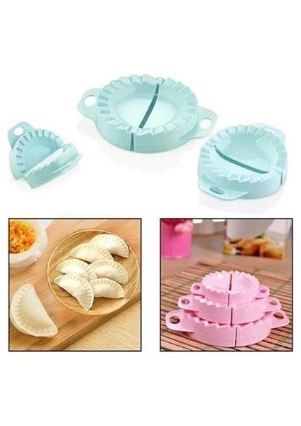Buffer® 3lü Çiğ Börek Kurabiye Hamur Işi Ravioli Kesme Kalıbı Aparatı
