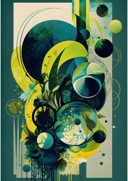 Kozmik Botanik Salon Oturma Odası Kanvas Tablo Duvar Resim fiyatları