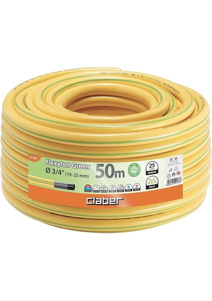 9138 Flexyfort Green Hortum (3/4 Inç) (19-25 Mm), 50 Metre
