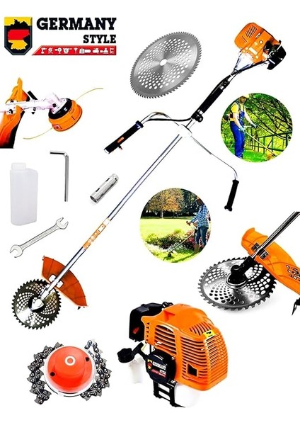 Germany Style GRM99889RPMX Benzinli 2 Zamanlı Yan Tip Motorlu Tırpan 3 Hp fiyatları