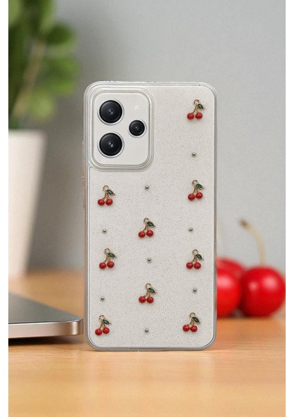 Xiaomi Redmi 12 Uyumlu -Epoksi Kiraz Desenli, Şeffaf, Darbe Dayanıklı Telefon Kılıfı fiyatları