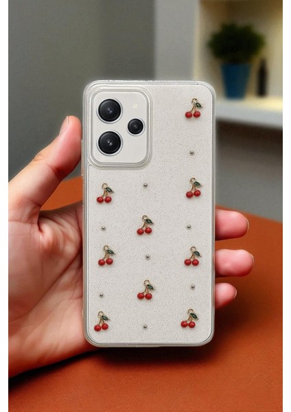Xiaomi Redmi 12 Uyumlu -Epoksi Kiraz Desenli, Şeffaf, Darbe Dayanıklı Telefon Kılıfı fırsatları