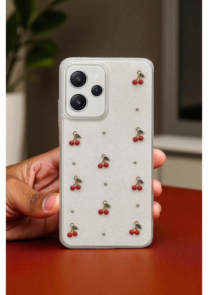 Xiaomi Redmi 12 Uyumlu -Epoksi Kiraz Desenli, Şeffaf, Darbe Dayanıklı Telefon Kılıfı indirimleri