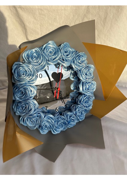 Her An Aklımdasın Buketi-Saatli Aynalı Solmayan Gül Buketi