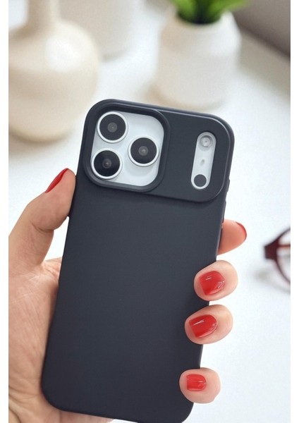 Apple iPhone 17 Pro Max Uyumlu Siyah Lansman Liquid Silikon Kılıf Darbe Emici Yumuşak Koruyucu Kapak modelleri