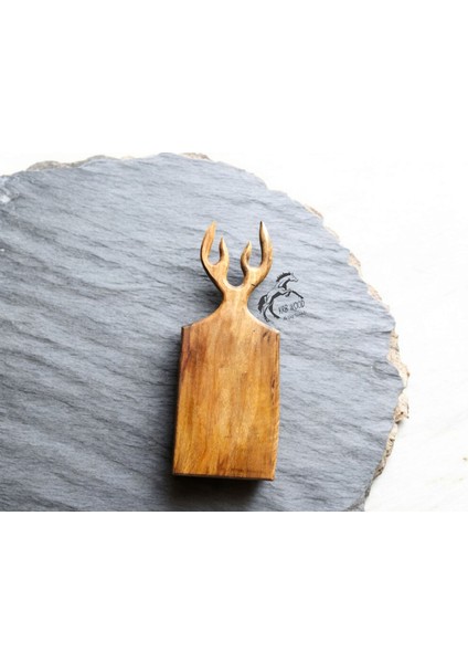 Ceviz Ağacı Geyikli Kesme Tahtası, Geyikli Sunumluk, Geyik Boynuzlu Sunum Tahtası, Servis Tahtası modelleri