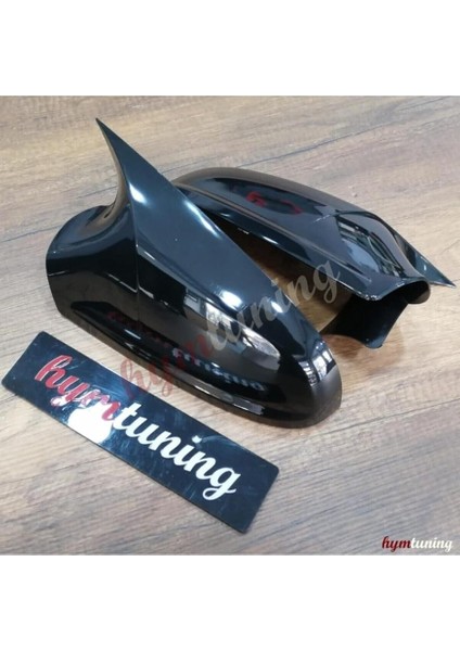 Astra Ile Uyumlu H Yarasa Ayna Kapağı - Parlak Siyah, Makyajlı, 2009+