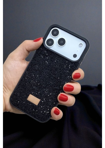 Apple iPhone 17 Pro Uyumlu Siyah Taşlı Işıltılı Yumuşak Silikon Kılıf, Darbeye Karşı Dayanıklı Kapak modelleri