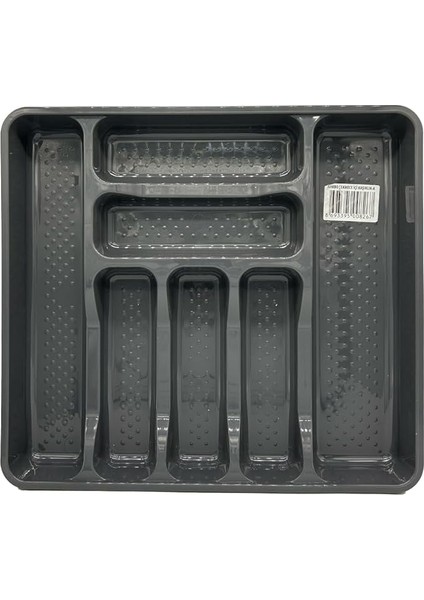 Plastik 39X42,5X5 cm Çekmece Içi Jumbo Boy 7 Gözlü Kaşıklık Antrasit