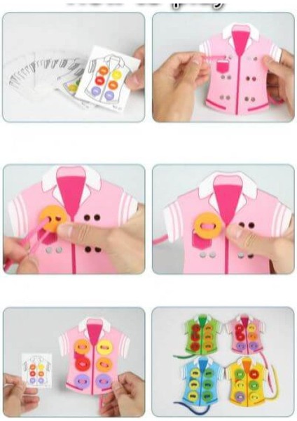 Montessori Eğitim Ahşap Oyuncak Dikiş Düğmesi modelleri