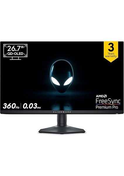 AW2725DF 27 Inç Qhd (2560 x 1440) Oyun Pc Ekranı, 360 Hz, Qd Oled, 0,03 Ms, Amd Freesync Premium Pro,%99,3 Dcı-P3, HDR400, Usb-C, 2x Displayport, Hdmı, 4x Usb, 3 Yıl Garanti