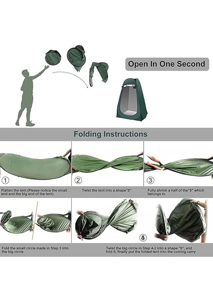 Pop Up Tuvalet Çadır Duş Gizlilik Çadırı Taşınabilir Değişen Soyunma Çadırları Odası Güneşlik Açık Sırt Çantası Barınak Kanopisi (Yeşil 120X120X190CM) fırsatları