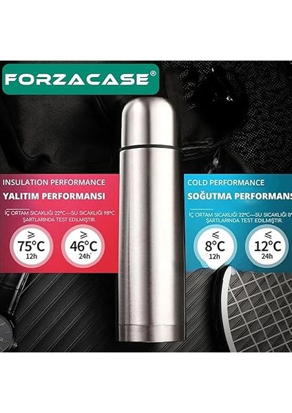 Paslanmaz Çelik 500 ml 12 Saat Sıcak Soğuk Tutan Çay Kahve Su Termosu Deri Kılıflı - FC044 (Gümüş) fiyatları