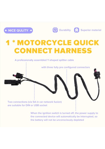 Bmw R1300GS Için Yardımcı Soket Için Motosiklet Hızlı Bağlantı Kablo Demeti R1250GS Adv R1200GS Lv R1250R R1200R 1250 1200 Rs (Yurt Dışından) fırsatları
