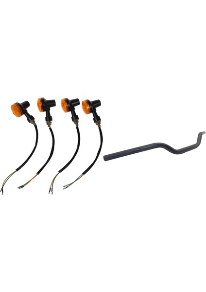 4 Pcs Motosiklet Amber Dönüş Sinyali Ampul Göstergesi ve 1 Pcs 7/8 Inç 22MM Motosiklet Talonu Izleyicisi Tutucu Çubuklar (Yurt Dışından)