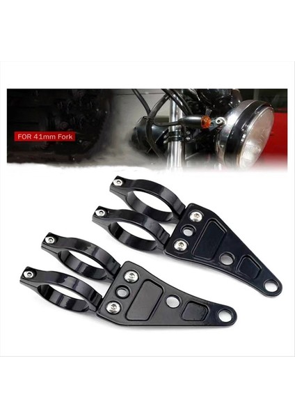 41MM Çatal Motosiklet Far Montaj Braket Kelepçesi Kafa Işığı Destek Turn Sinyal Işık Raf Kıyıcı Yarışçıları Için (Yurt Dışından) indirimleri