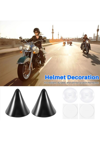 Motosiklet Kask Köşe Boynuz Dekorasyon Aksesuarları Dayanıklı Emme Kupası Yumuşak Boynuz Dekorasyon Meapwear Siyah (Yurt Dışından) fırsatları
