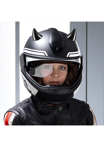 Motosiklet Kask Köşe Boynuz Dekorasyon Aksesuarları Dayanıklı Emme Kupası Yumuşak Boynuz Dekorasyon Meapwear Siyah (Yurt Dışından) indirimleri