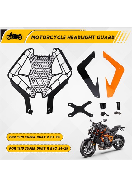 Motosiklet Far Koruyucu 1390 Super Duke R Evo Superduke 1390 R 2024-2025 Siyah+Turuncu (Yurt Dışından) fırsatları