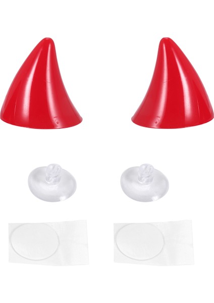 Motosiklet Kask Köşe Boynuz Dekorasyon Aksesuarları Dayanıklı Emme Kupası Yumuşak Boynuz Dekorasyon Meapwear Kırmızı (Yurt Dışından) fırsatları