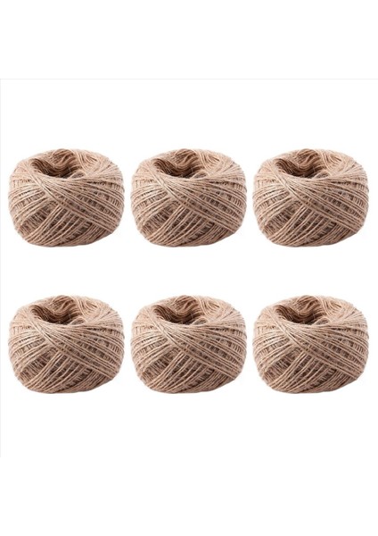 6pcs 100 Metre - Doğal Dokulu Hessian Jute Sicim String 1mm (Yurt Dışından)