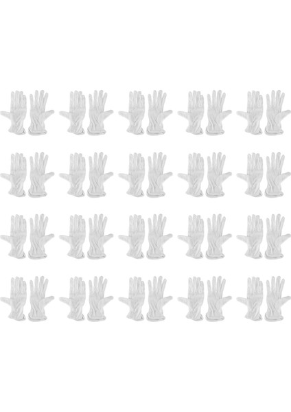 20X Çift Koruyucu Koruyucu Anti-Slip Beyaz Pamuklu Çalışma Sürüş Eldivenleri (Yurt Dışından)