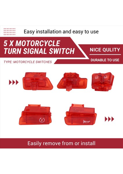 Motosiklet Dönüş Sinyal Anahtarı Scooter Için Işık Korna Düğmesi Gy6 50CC 125CC 150CC Honda Dio AF17 AF18 Kırmızı (Yurt Dışından) indirimleri