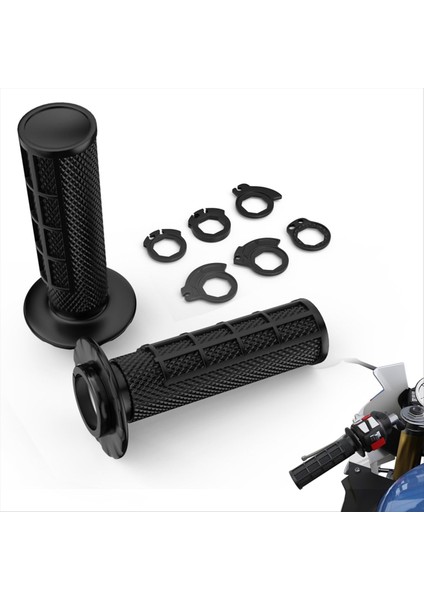 Kaymayan Kilitli Tutamaklar Snap-In Kameralı Evrensel Motosiklet Gidon Tutamakları Kir Çukur Bisikleti Handgrip Black (Yurt Dışından) fiyatları