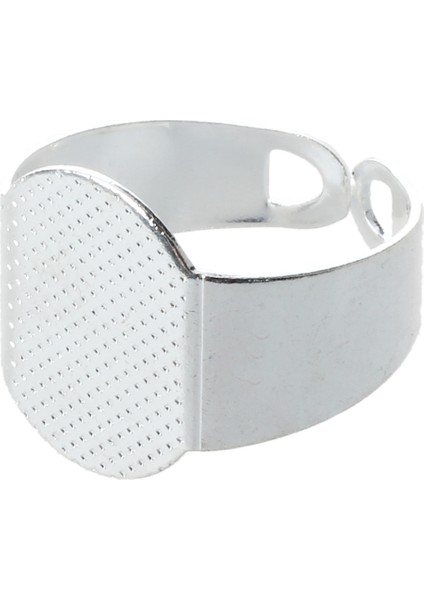 10 Adet 15 mm Gümüş Üretim Oval Ayarlanabilir Halka Tutucu (Yurt Dışından)