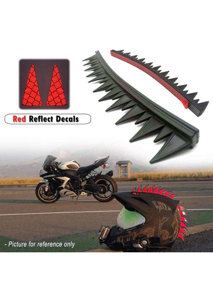 2x Yansıtıcı Motosiklet Kaskı Mohawk Ediciler Kırmızı Kask Çıkartmalarıyla Kauçuk Testere (Kask Dahil Değildir) (Yurt Dışından) fiyatları