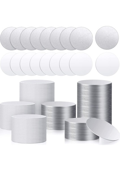 Sublimasyon Boş Alüminyum Çıkartmalar Set Yuvarlak Boş Çerçeve Kolye Tepsi Alüminyum Sayfası Süblimasyon Boş Diskler (100 Pcs) (Yurt Dışından)