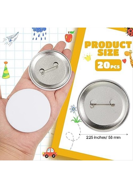 20 Paket Dıy Beyaz Düğme Pimleri 2 25 Inç/58 mm Boş Zanaat Düğmesi Dıycrafts Noel Zanaat Malzemeleri Dıy Rozetleri (Yurt Dışından) modelleri