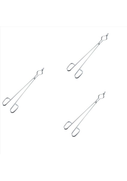 3pcs 45CM Paslanmaz Çelik Yürütme Tonca Kelepçe Kelepçe Grafit Eritme Fırında Pense Tutucu (Yurt Dışından)