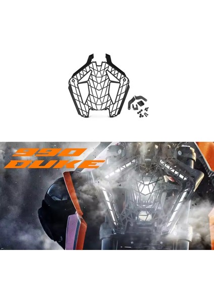 Motosiklet Aksesuarları Far Koruma Grill Head Işık Koruma Koruyucu 990 Duke 990DUKE 2024 2025 (Yurt Dışından) modelleri