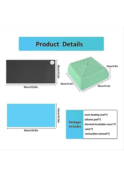 Reçine Isıtma Yastığı Zamanlayıcı ve Kapaklı Hızlı Reçine Sıkıştırma Makinesi 4 Saat Dıy Epoksi Reçine Için Kurutma Pedini Otomatik Kapatma (Yurt Dışından) indirimleri