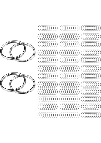 200PCS 1 Inç Anahtar Yüzük Açık Anahtar Yüzük Metal Anahtar Halka Düz Yüzük Ev Araba Anahtarı (Yurt Dışından)