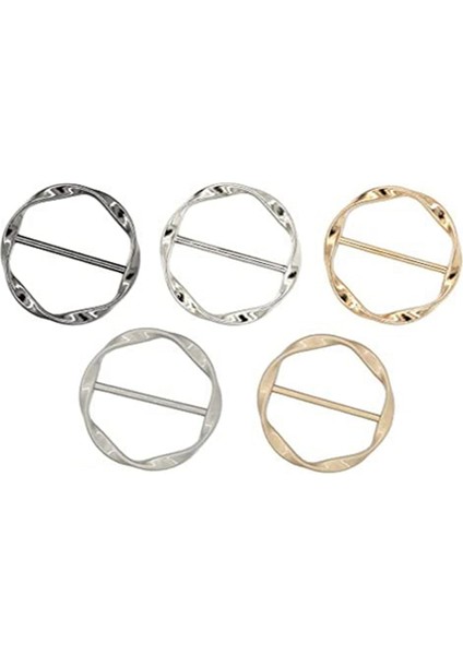 5pcs Eşarp Yüzük Klipsli Kravat Halka Klipsleri Kadınlar Için Moda Tişört Bükülme Düğüm Klips Çember Giyim Yüzüğü Şal Tutucu (Yurt Dışından)