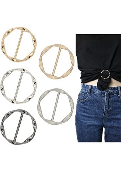 5pcs Eşarp Yüzük Klipsli Kravat Halka Klipsleri Kadınlar Için Moda Tişört Bükülme Düğüm Klips Çember Giyim Yüzüğü Şal Tutucu (Yurt Dışından) fiyatları
