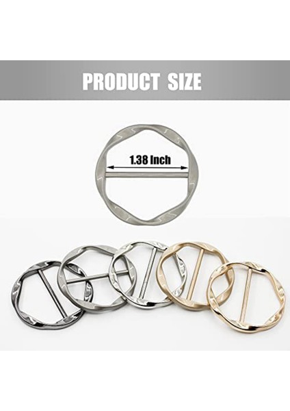 5pcs Eşarp Yüzük Klipsli Kravat Halka Klipsleri Kadınlar Için Moda Tişört Bükülme Düğüm Klips Çember Giyim Yüzüğü Şal Tutucu (Yurt Dışından) fırsatları