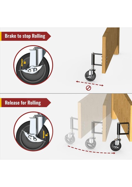 Ağır Hizmet Tipi Kapı Tekerleği, Yay Yüklü Kapı Tekerleği, Ahşap Kapı ve Çit Için Döner Kapı Tekerleği 220LBS Kapasite (Yurt Dışından)