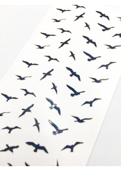 Artikel Mavi Kuşlar Metalik Tırnak Sticker, Nail Sticker, Nail Art