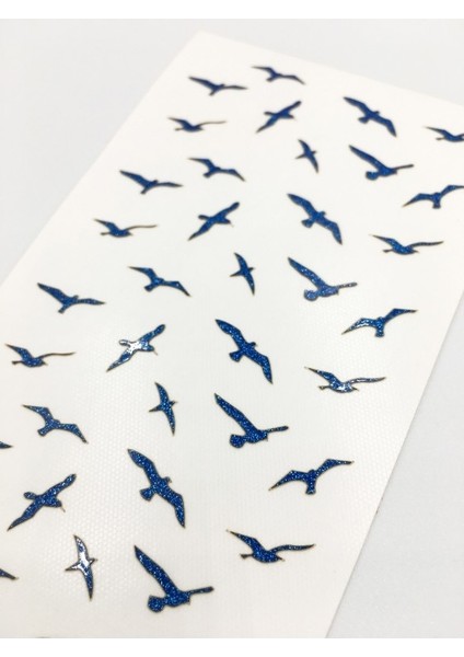 Artikel Mavi Kuşlar Metalik Tırnak Sticker, Nail Sticker, Nail Art fiyatları