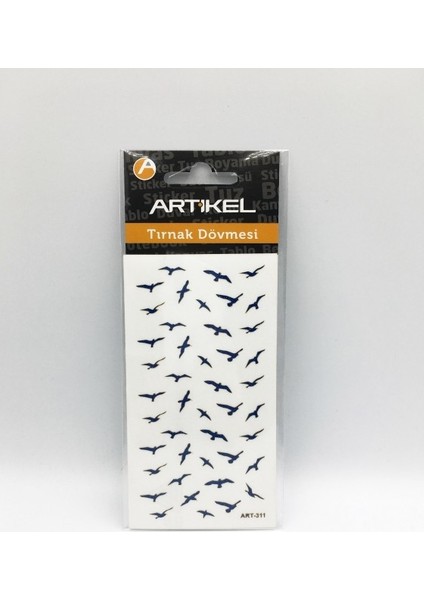 Artikel Mavi Kuşlar Metalik Tırnak Sticker, Nail Sticker, Nail Art modelleri