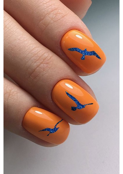 Artikel Mavi Kuşlar Metalik Tırnak Sticker, Nail Sticker, Nail Art fırsatları