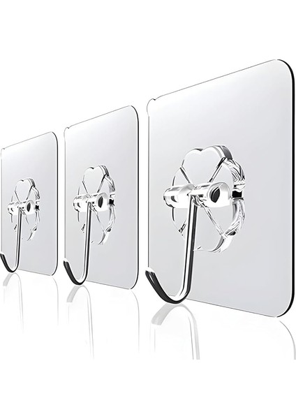 Duvar Kancaları, Şeffaf, 3'lü Set