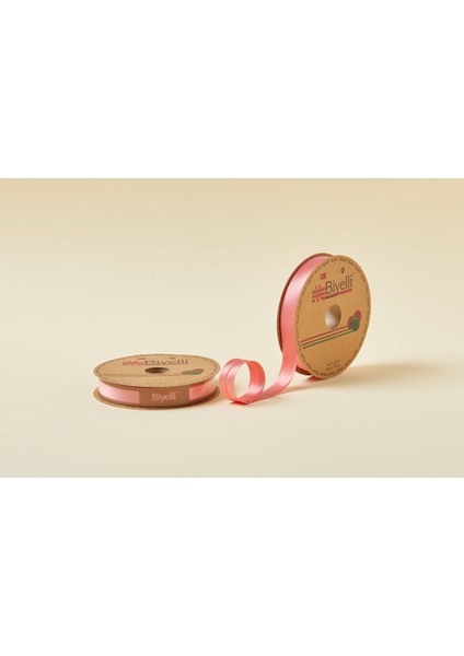 Biye Saten Katlı 063 Mercan 2 cm 25 Metre %100 Polyester