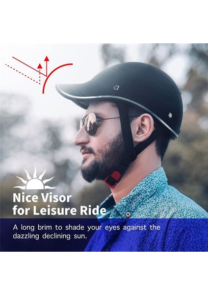 Beyzbol Kapağı Stili Motosiklet Yarım Kask Güvenlik Şapkası Yarım Yüz Kask Vintage Kapak Güvenlik Sert Şapka Bisiklet Kask Kapağı (Yurt Dışından) indirimleri